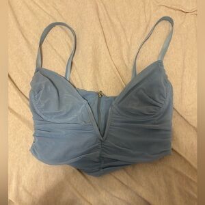 White Fox - Blue Bustier Top
